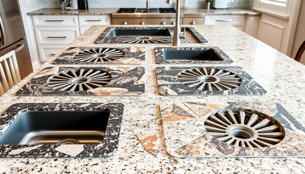 Custom granite drainer grooves Custom granite drainer grooves