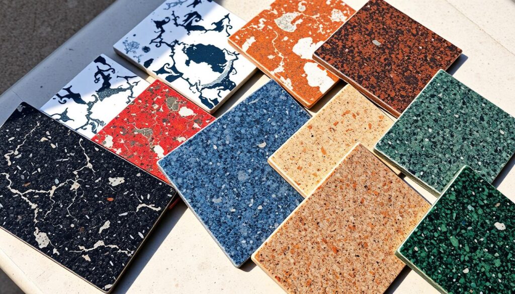 Granite colour variations for logo inlays Granite colour variations for logo inlays