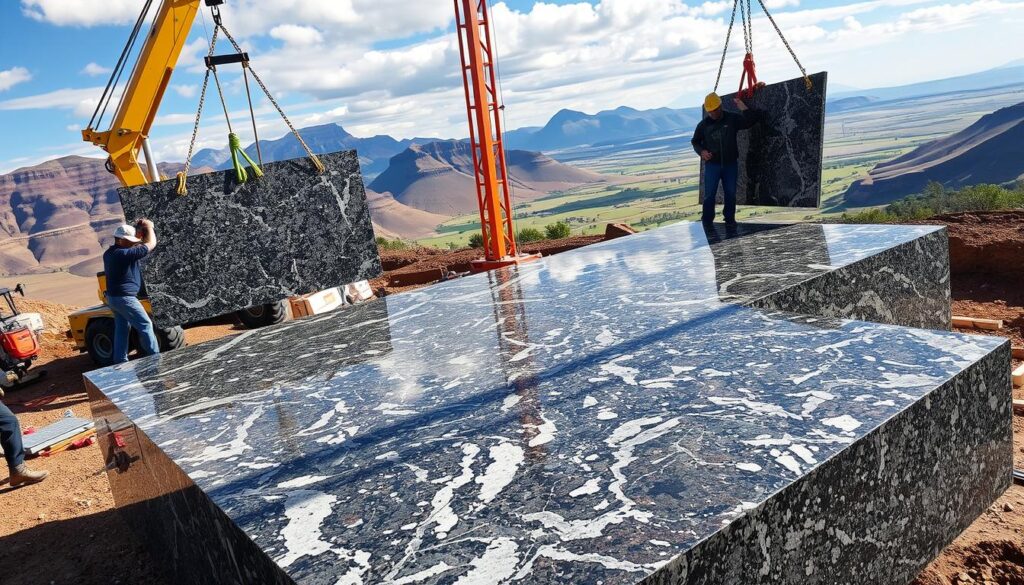 Granite island installation process Granite island installation process