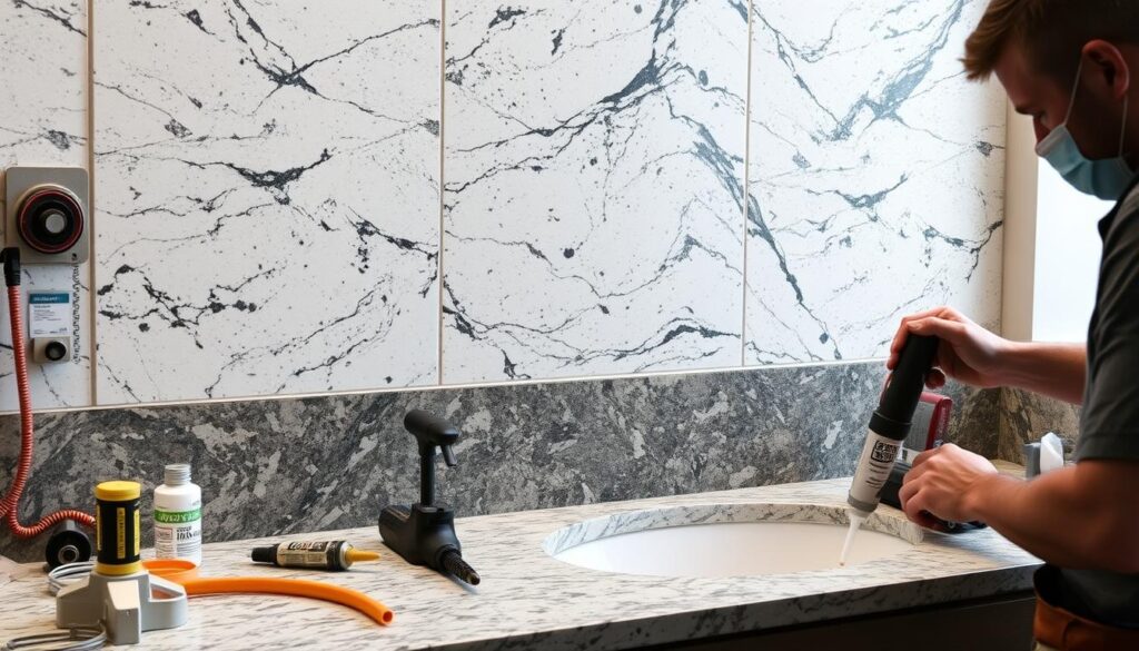 Granite panel installation process Granite panel installation process