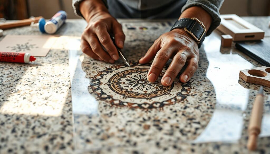 Logo inlay granite installation techniques Logo inlay granite installation techniques