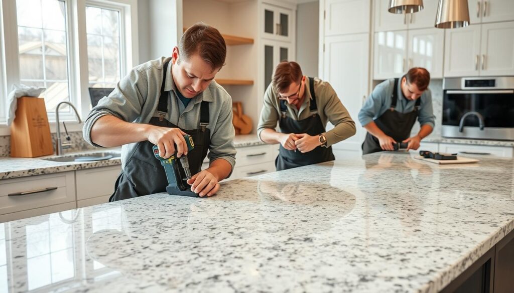 Professional granite edge installation Professional granite edge installation
